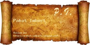 Pakot Imbert névjegykártya